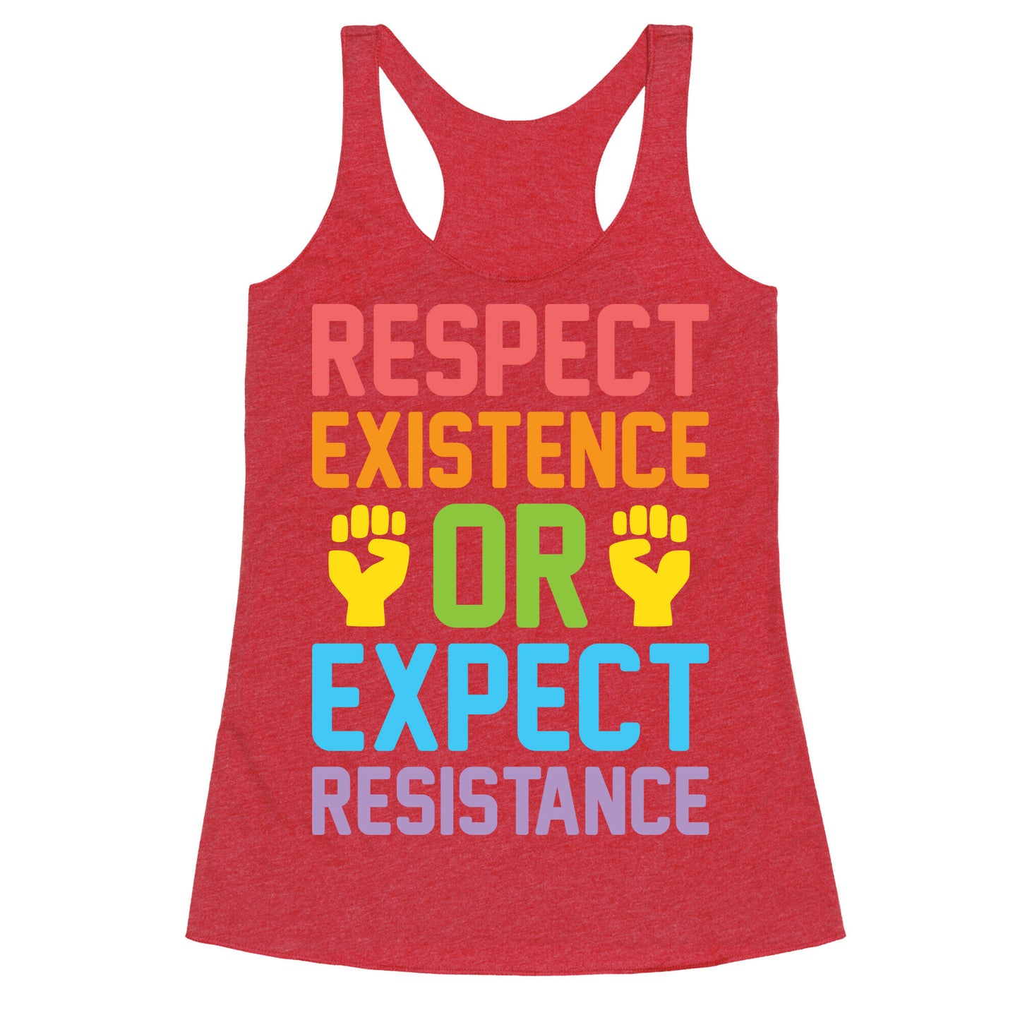 Respect Existence Or Expect Resistance Racerback Tank