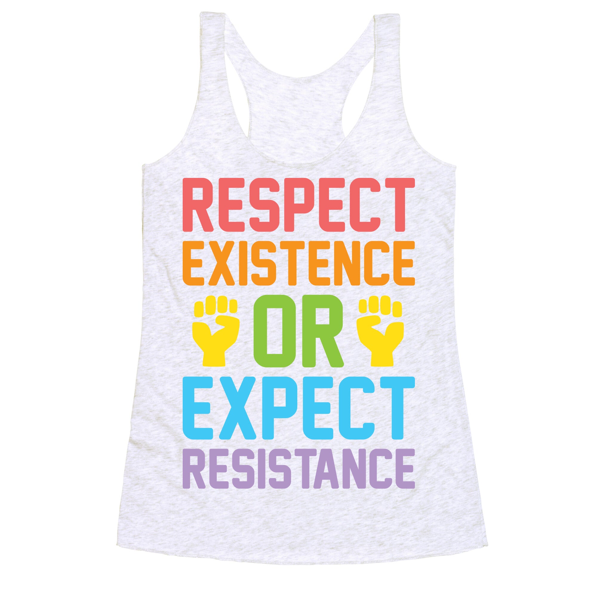 Respect Existence Or Expect Resistance Racerback Tank