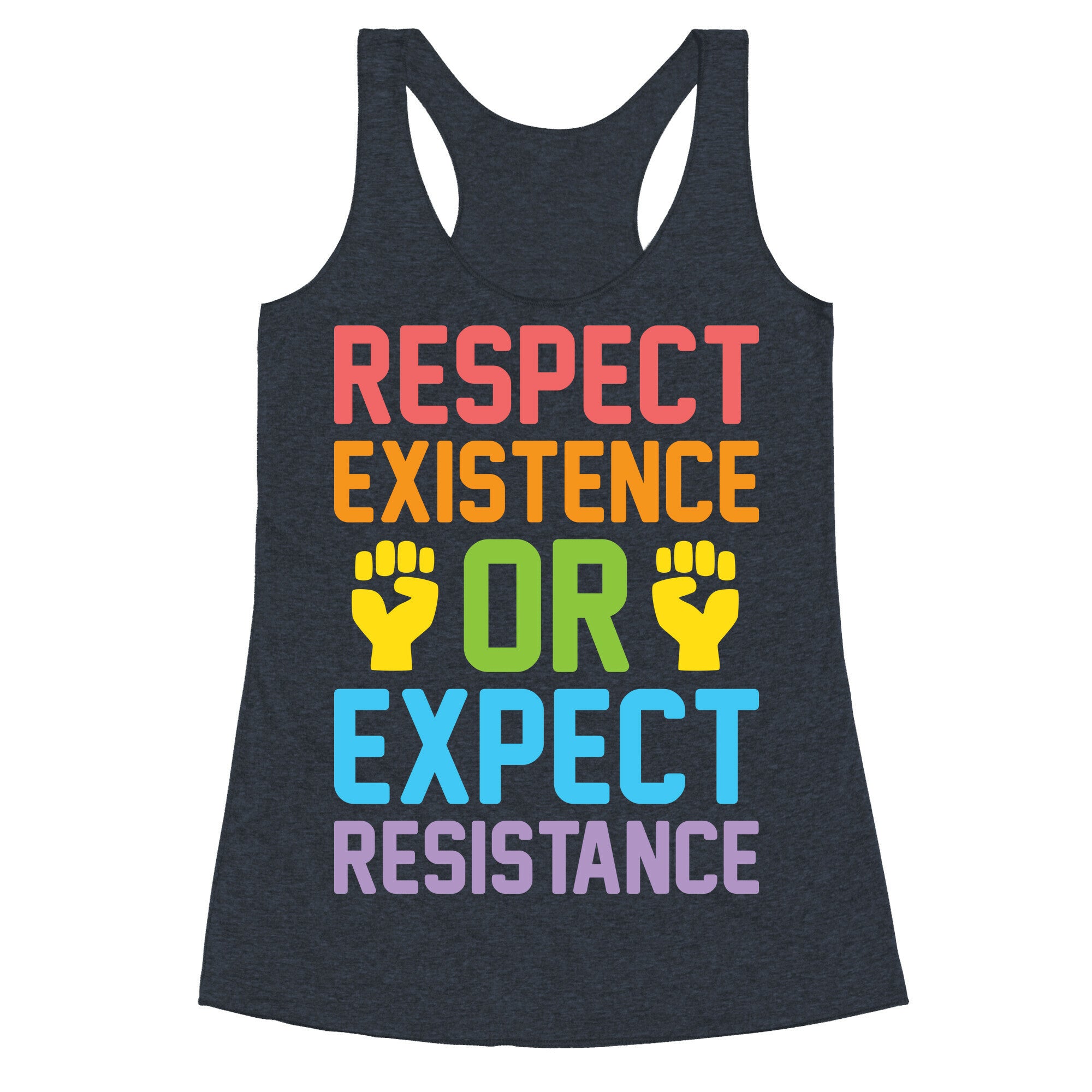 Respect Existence Or Expect Resistance Racerback Tank