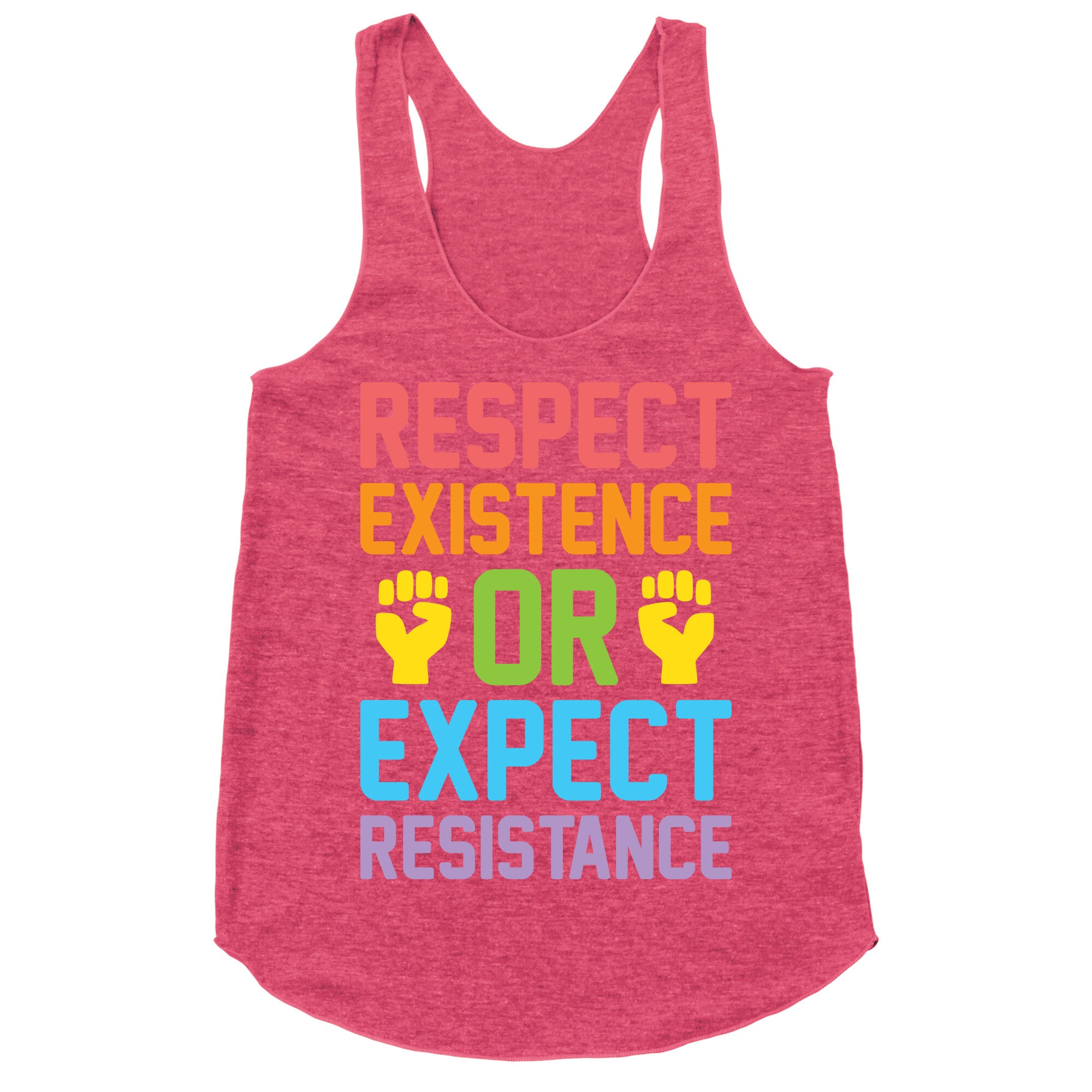 Respect Existence Or Expect Resistance Racerback Tank
