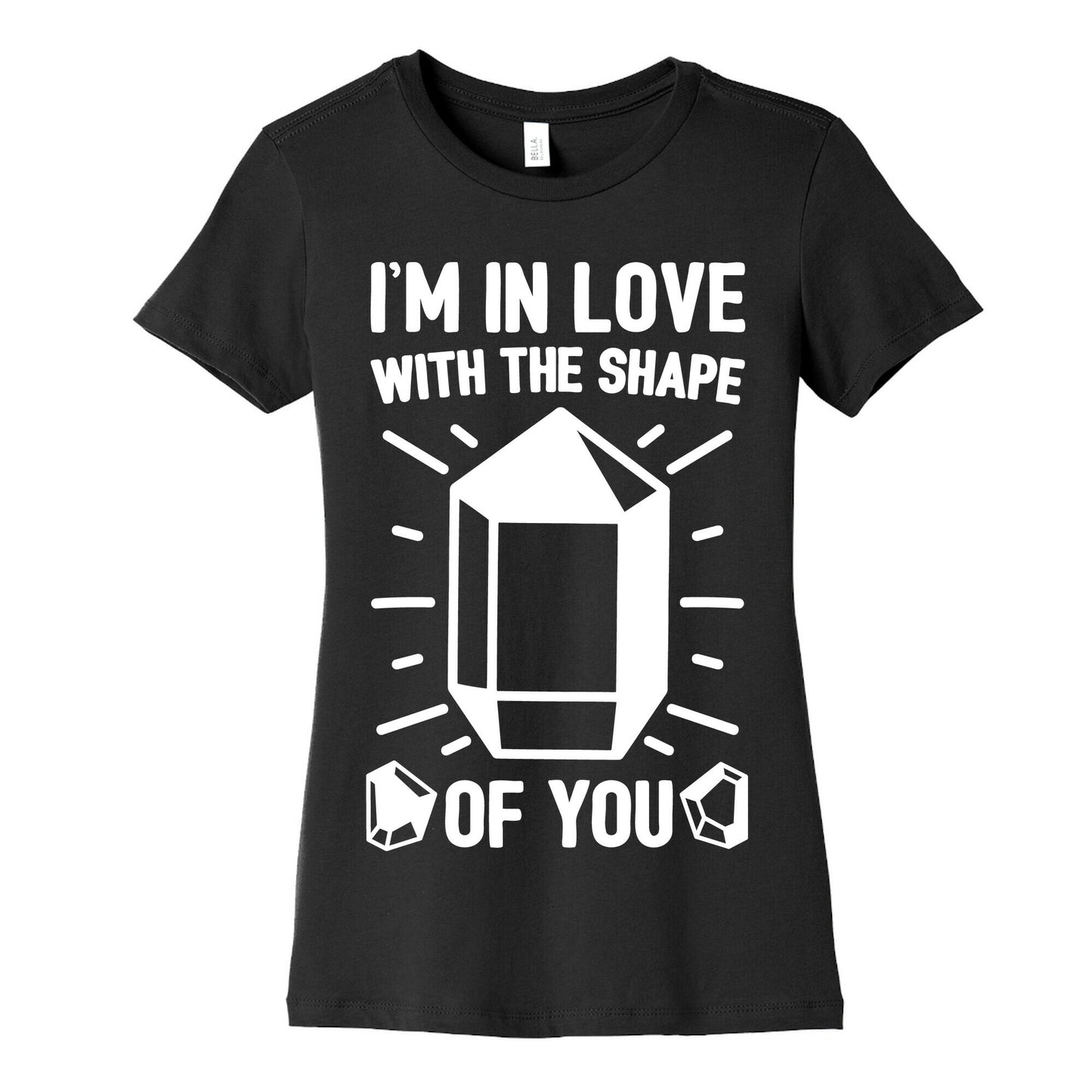 I'm In Love With The Shape of You Crystal Parody White Print Women's Cotton Tee