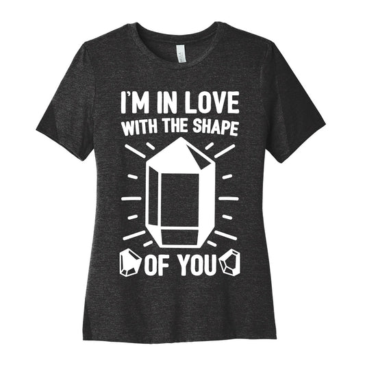 I'm In Love With The Shape of You Crystal Parody White Print Women's Cotton Tee