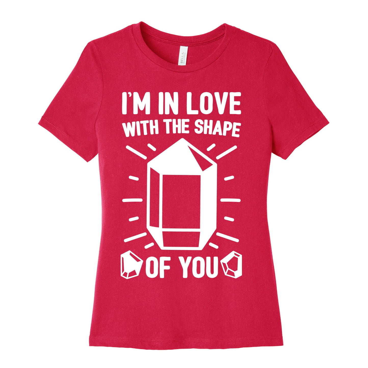 I'm In Love With The Shape of You Crystal Parody White Print Women's Cotton Tee