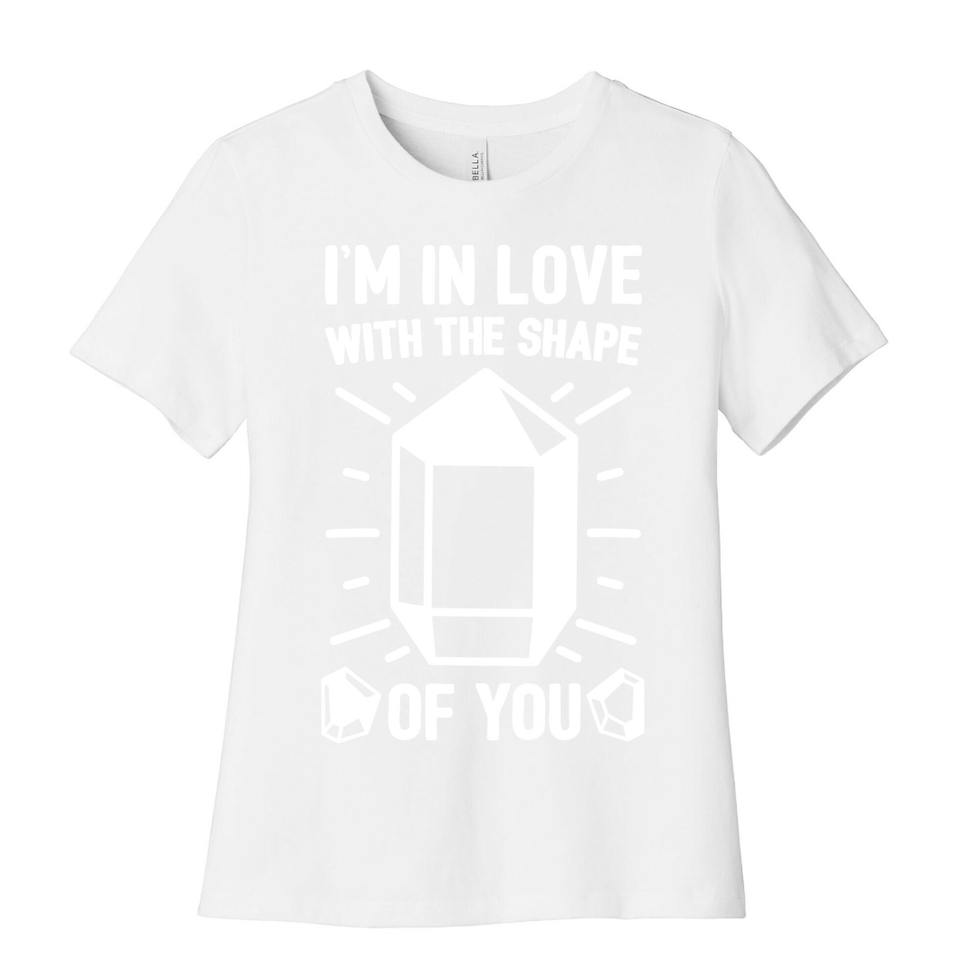 I'm In Love With The Shape of You Crystal Parody White Print Women's Cotton Tee