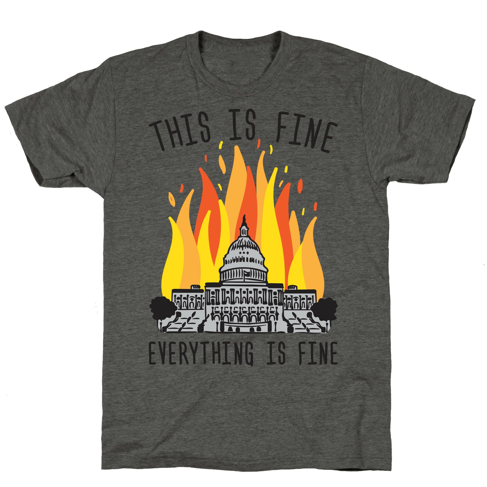This Is Fine Everything Is Fine U.S. Capitol Unisex Triblend Tee