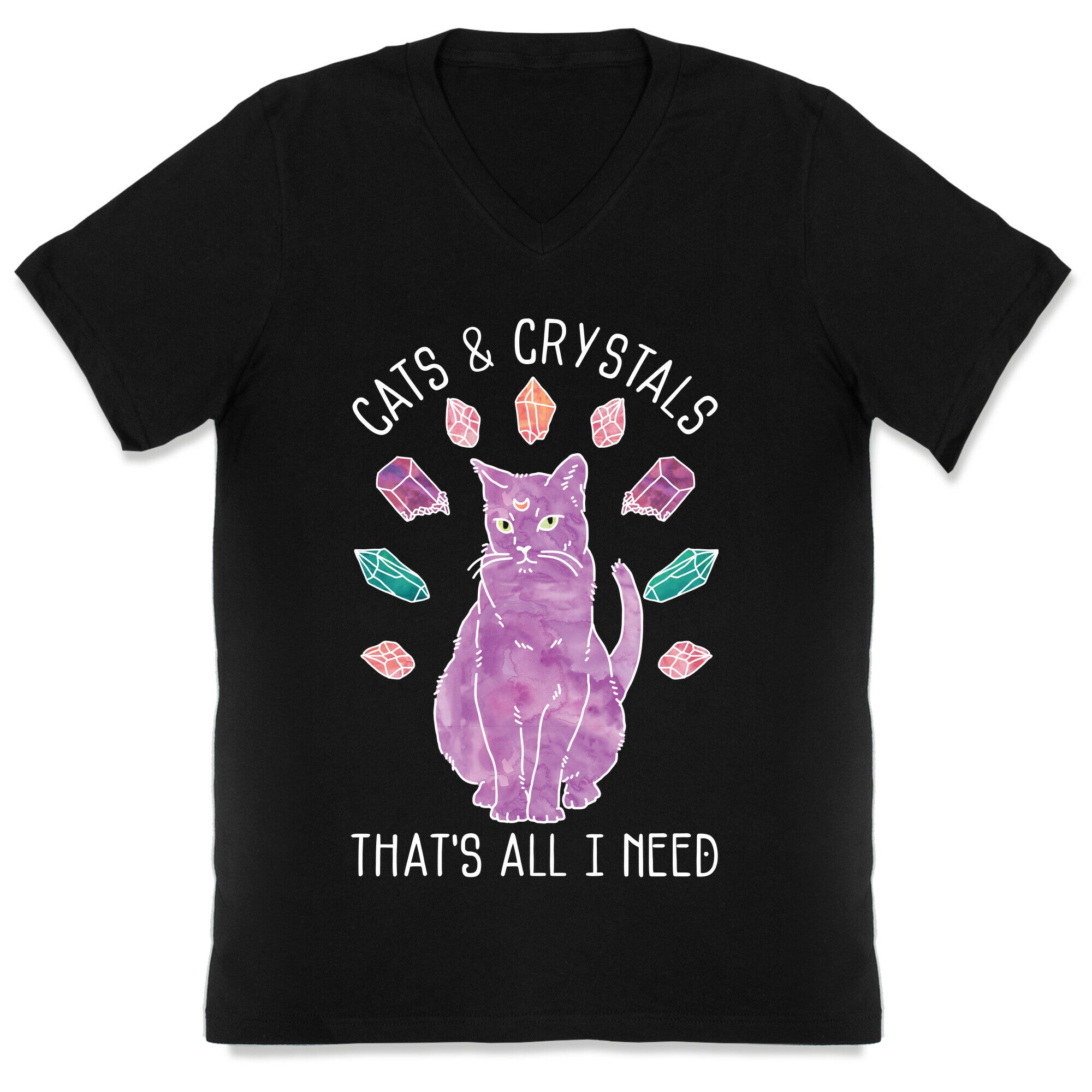 Cats and Crystals V-Neck