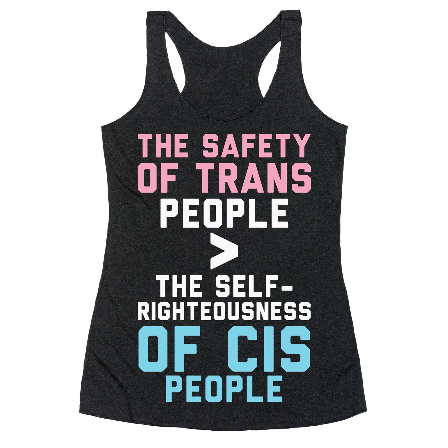 The Safety Of Trans People Racerback Tank
