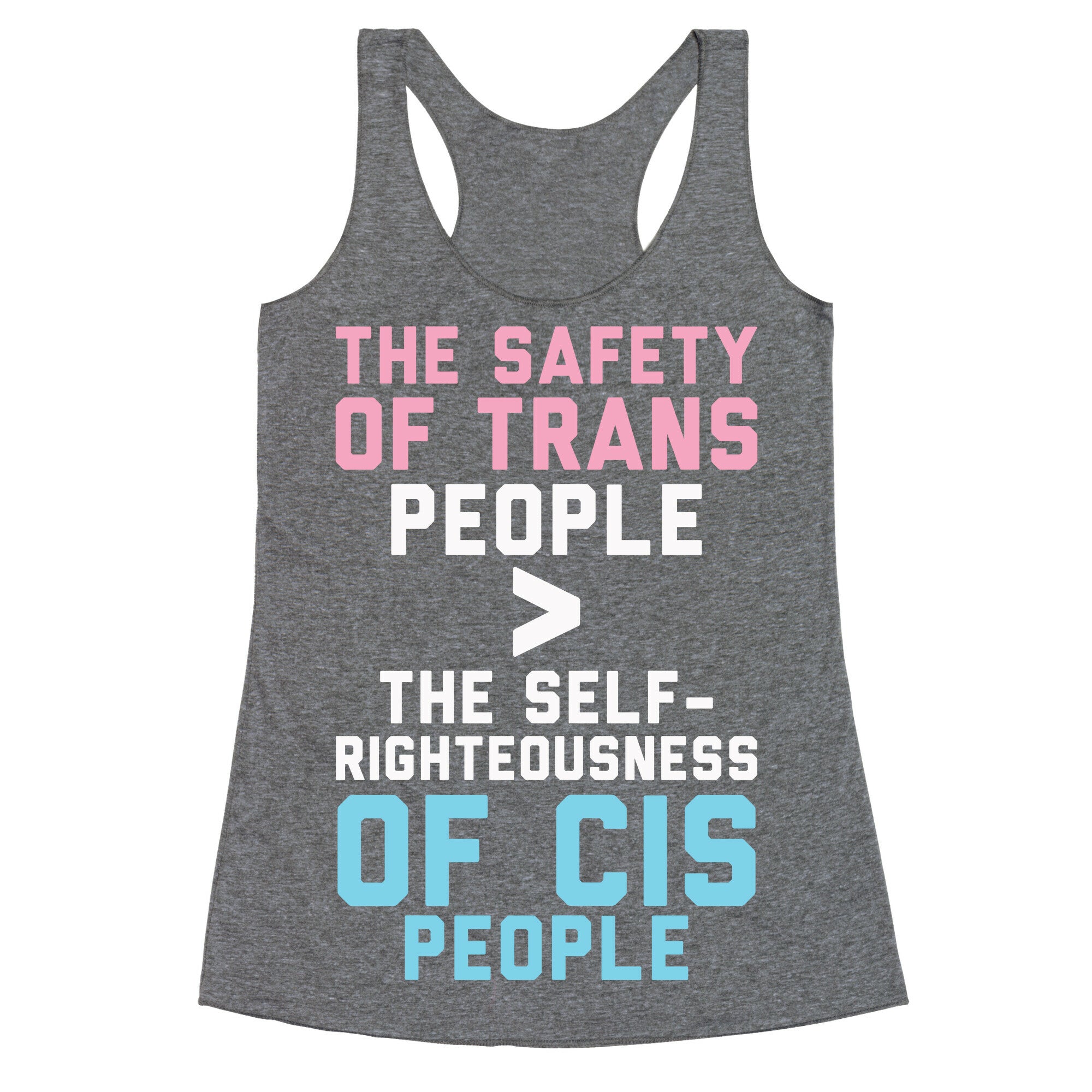 The Safety Of Trans People Racerback Tank