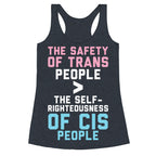 The Safety Of Trans People Racerback Tank