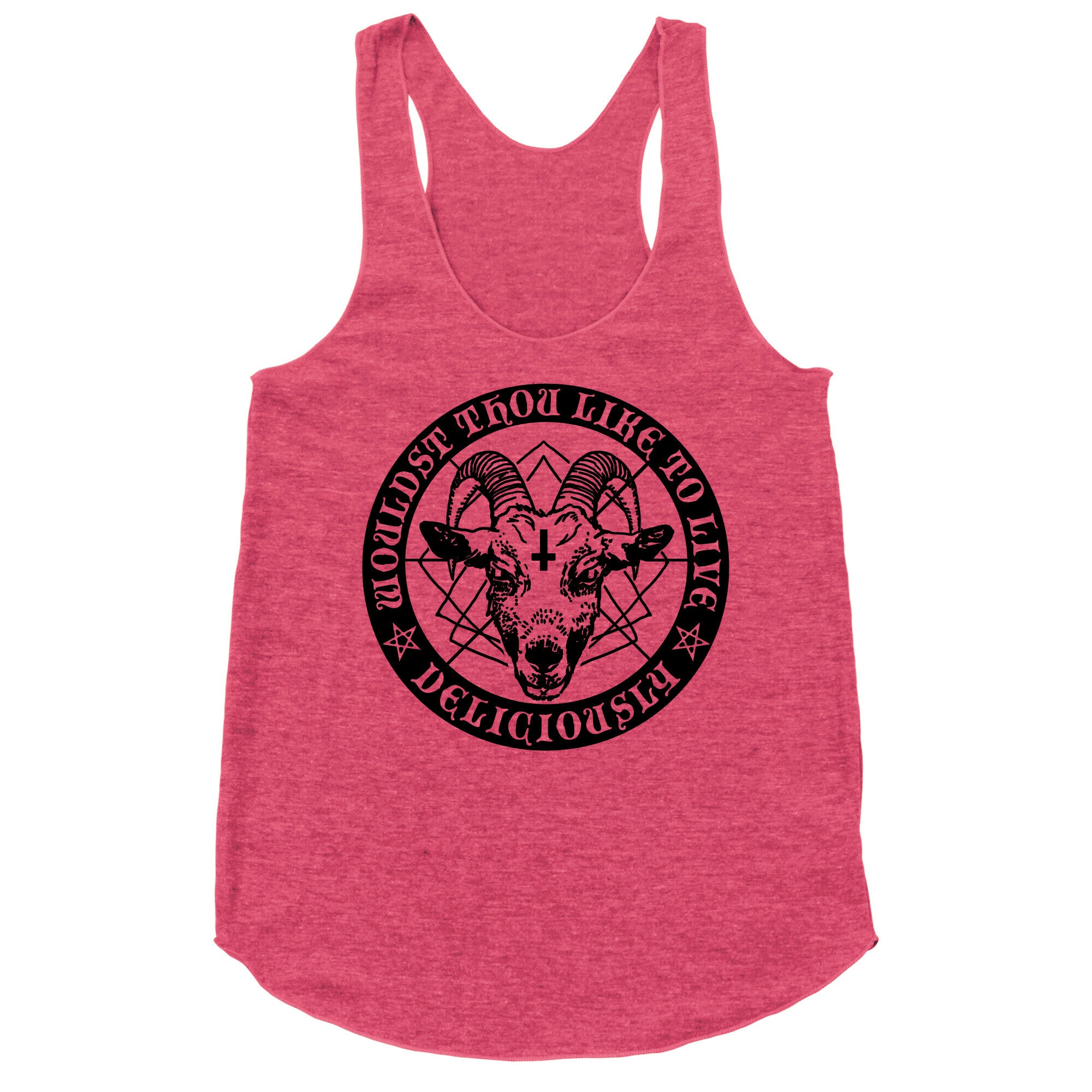Black Philip: Wouldst Thou Like To Live Deliciously Racerback Tank