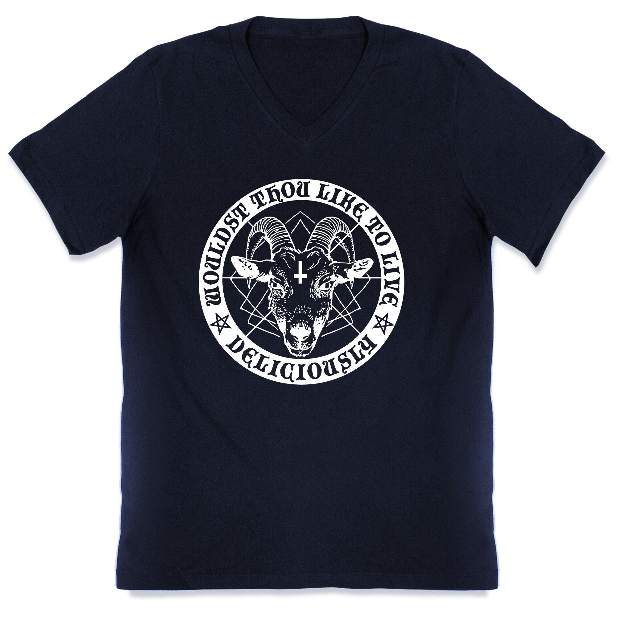 Black Philip: Wouldst Thou Like To Live Deliciously V-Neck