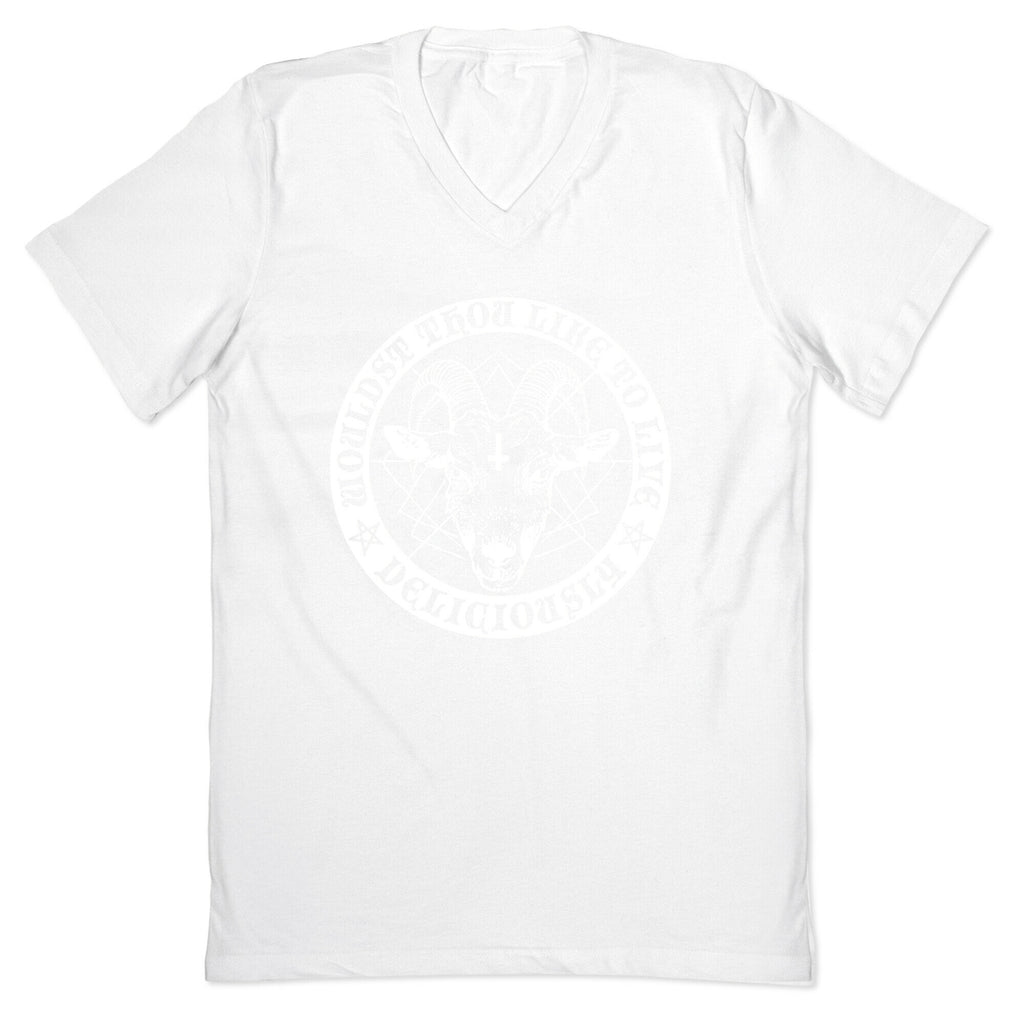 Black Philip: Wouldst Thou Like To Live Deliciously V-Neck