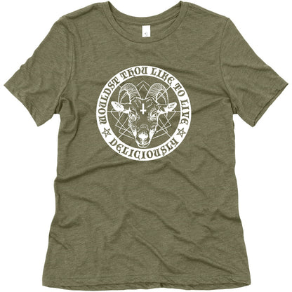 Black Philip: Wouldst Thou Like To Live Deliciously Women's Triblend Tee