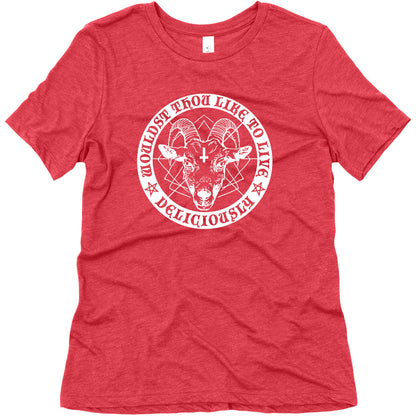 Black Philip: Wouldst Thou Like To Live Deliciously Women's Triblend Tee