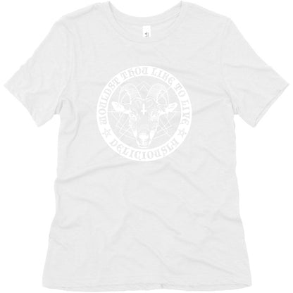 Black Philip: Wouldst Thou Like To Live Deliciously Women's Triblend Tee