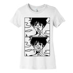 Anime Guy Eating a Leaf Women's Cotton Tee