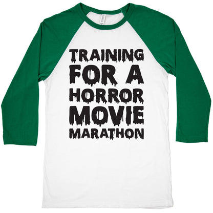 Training For A Horror Movie Marathon Baseball Tee