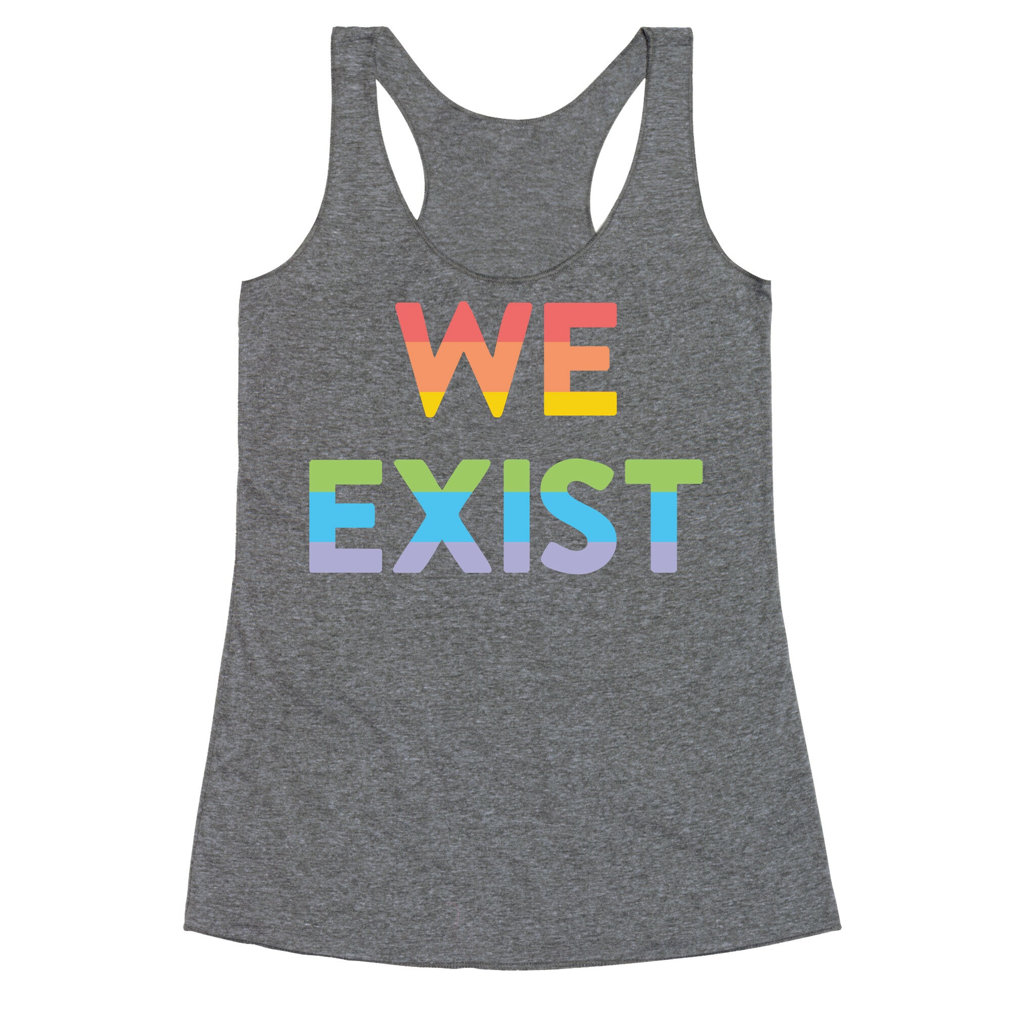 We Exist Queer Racerback Tank