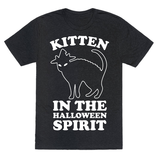 Kitten In The Halloween Spirit Unisex Triblend Tee