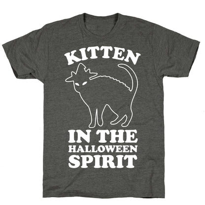 Kitten In The Halloween Spirit Unisex Triblend Tee