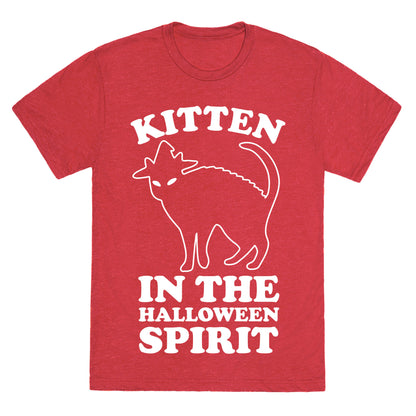 Kitten In The Halloween Spirit Unisex Triblend Tee