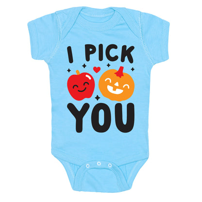 I Pick You Apple & Pumpkin Baby One Piece
