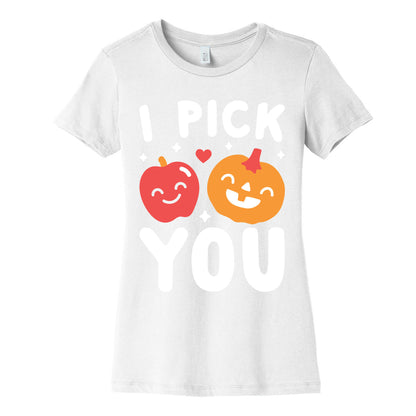 I Pick You Apple & Pumpkin Women's Cotton Tee