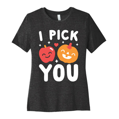 I Pick You Apple & Pumpkin Women's Cotton Tee