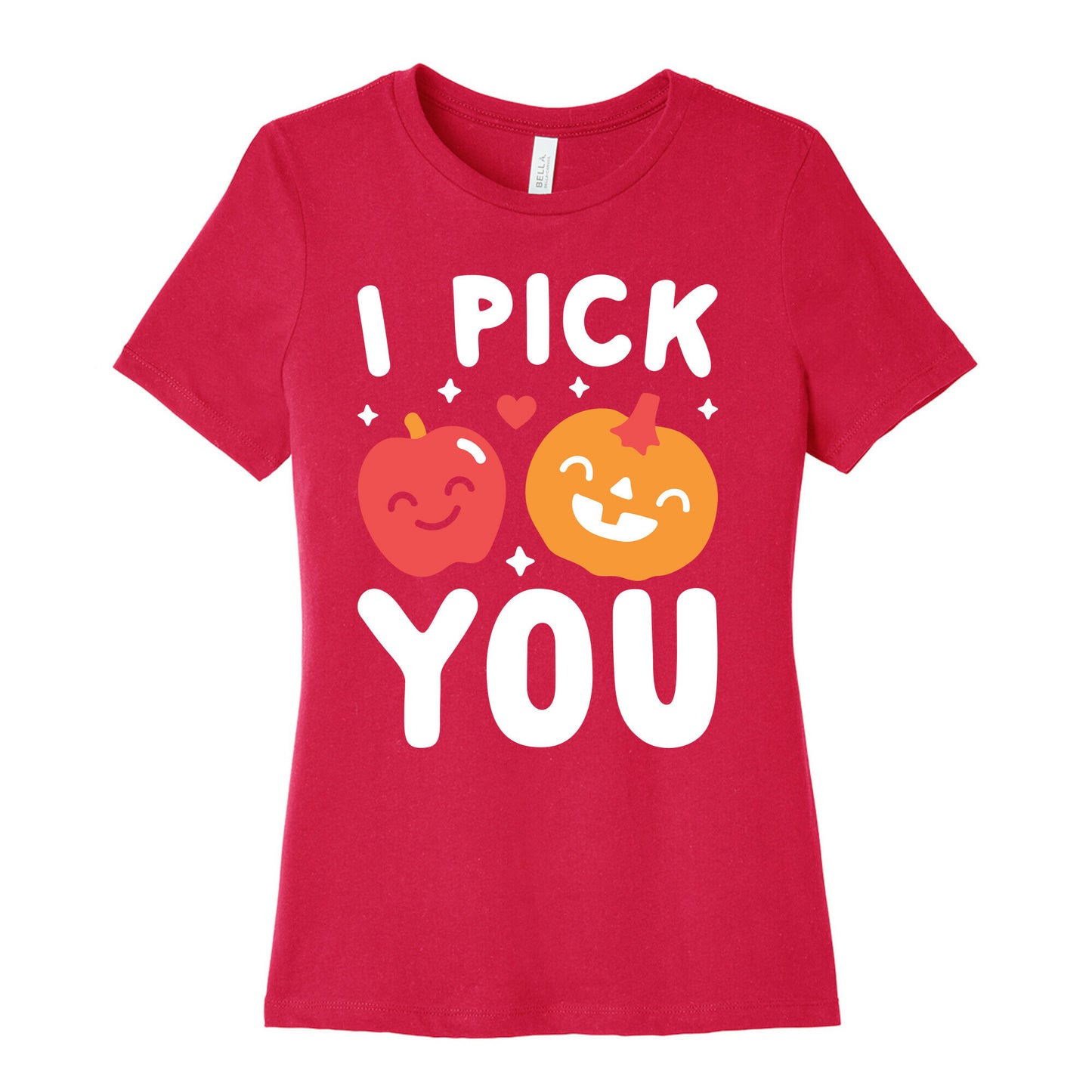 I Pick You Apple & Pumpkin Women's Cotton Tee