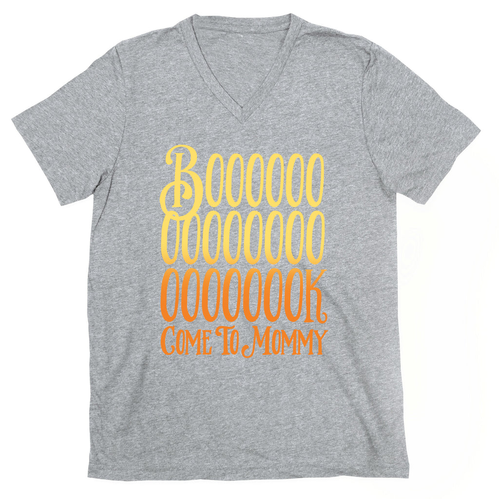 Book Come To Mommy Parody White Print V-Neck