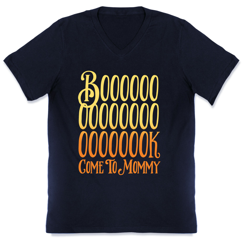 Book Come To Mommy Parody White Print V-Neck