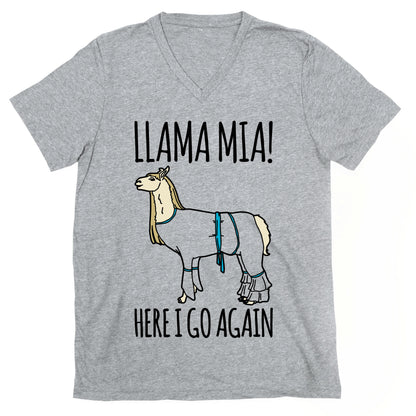 Llama Mia Parody V-Neck