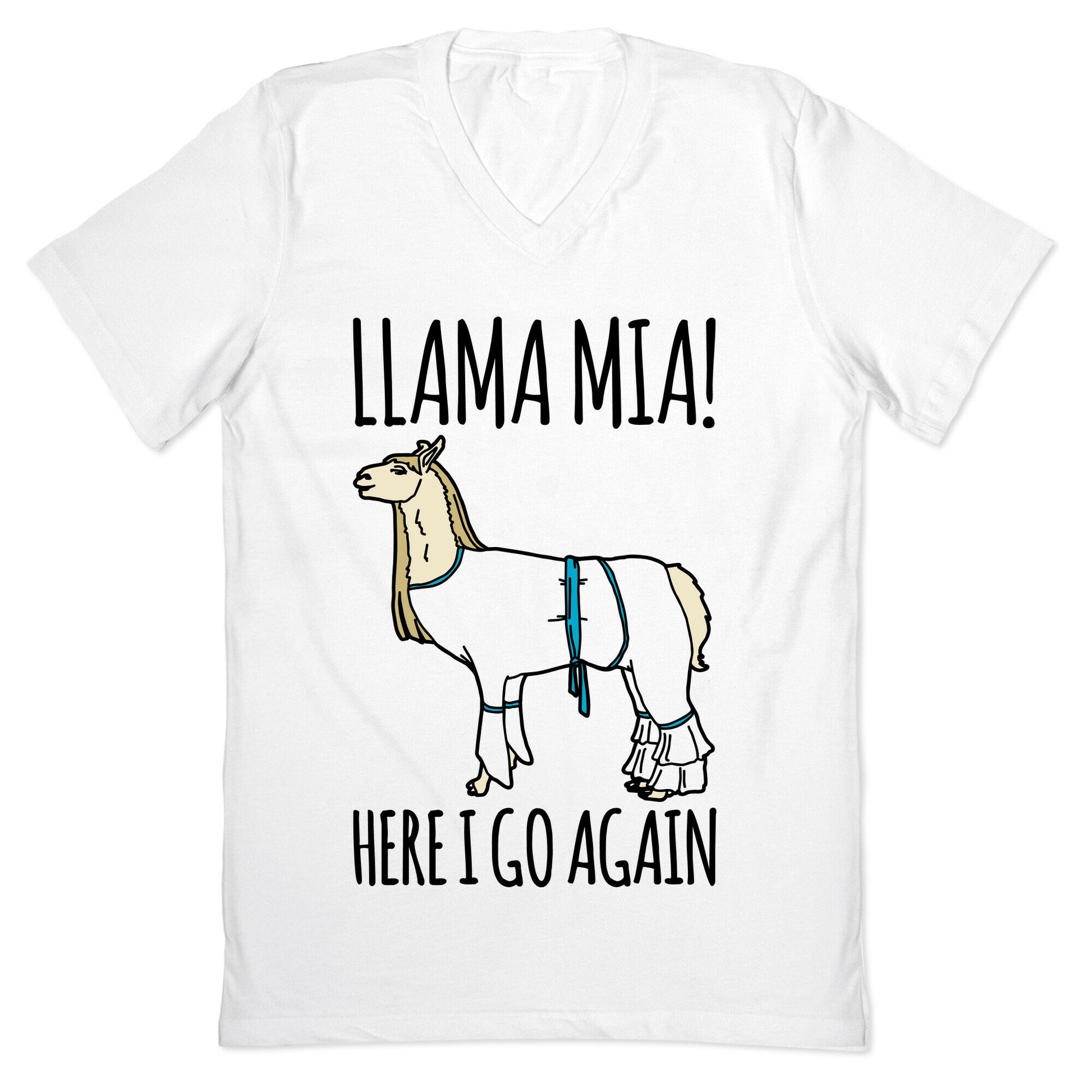 Llama Mia Parody V-Neck