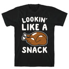 Lookin' Like A Snack Turkey White Print T-Shirt