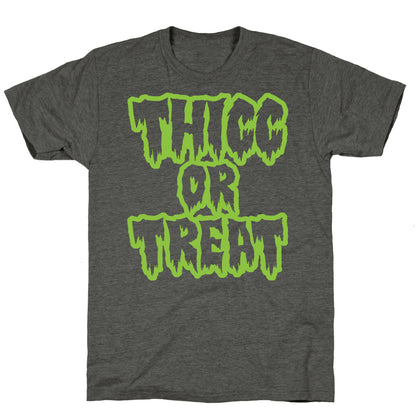 Thicc Or Treat White Print Unisex Triblend Tee