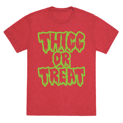 Thicc Or Treat White Print Unisex Triblend Tee