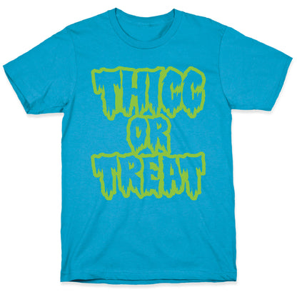 Thicc Or Treat White Print Unisex Triblend Tee