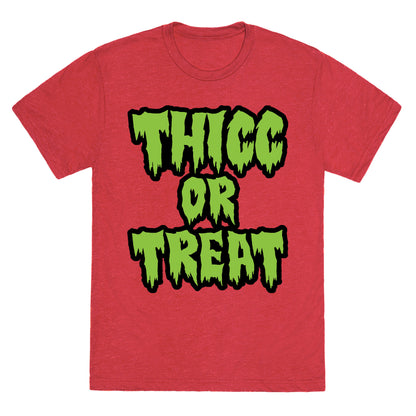 Thicc Or Treat Unisex Triblend Tee