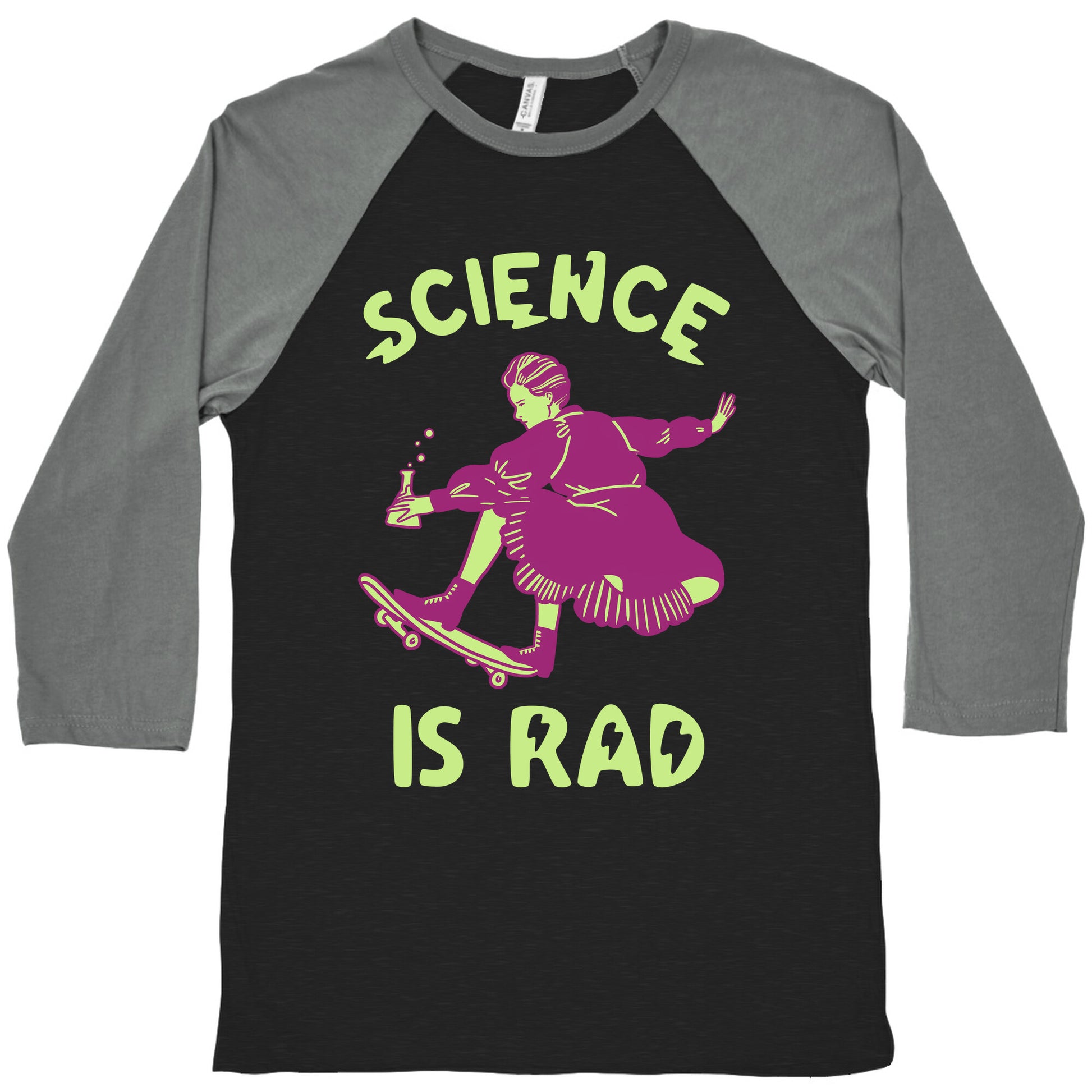Science Is Rad (Marie Curie) Baseball Tee