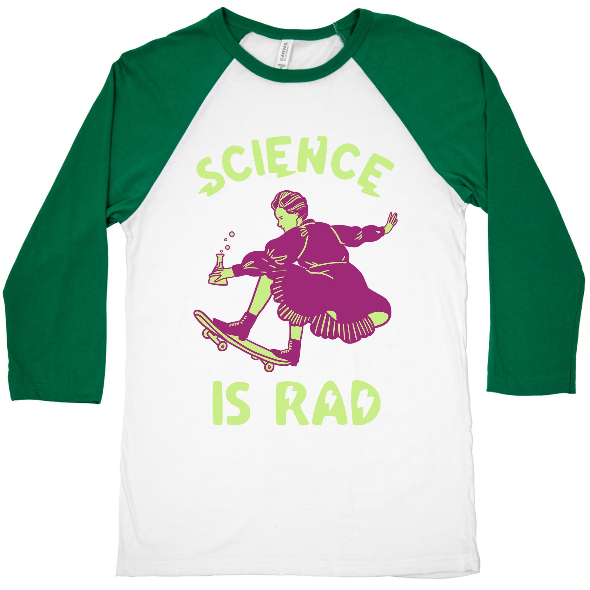 Science Is Rad (Marie Curie) Baseball Tee
