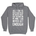 All I Do Is Read Read Read No Matter What Parody White Print Hoodie