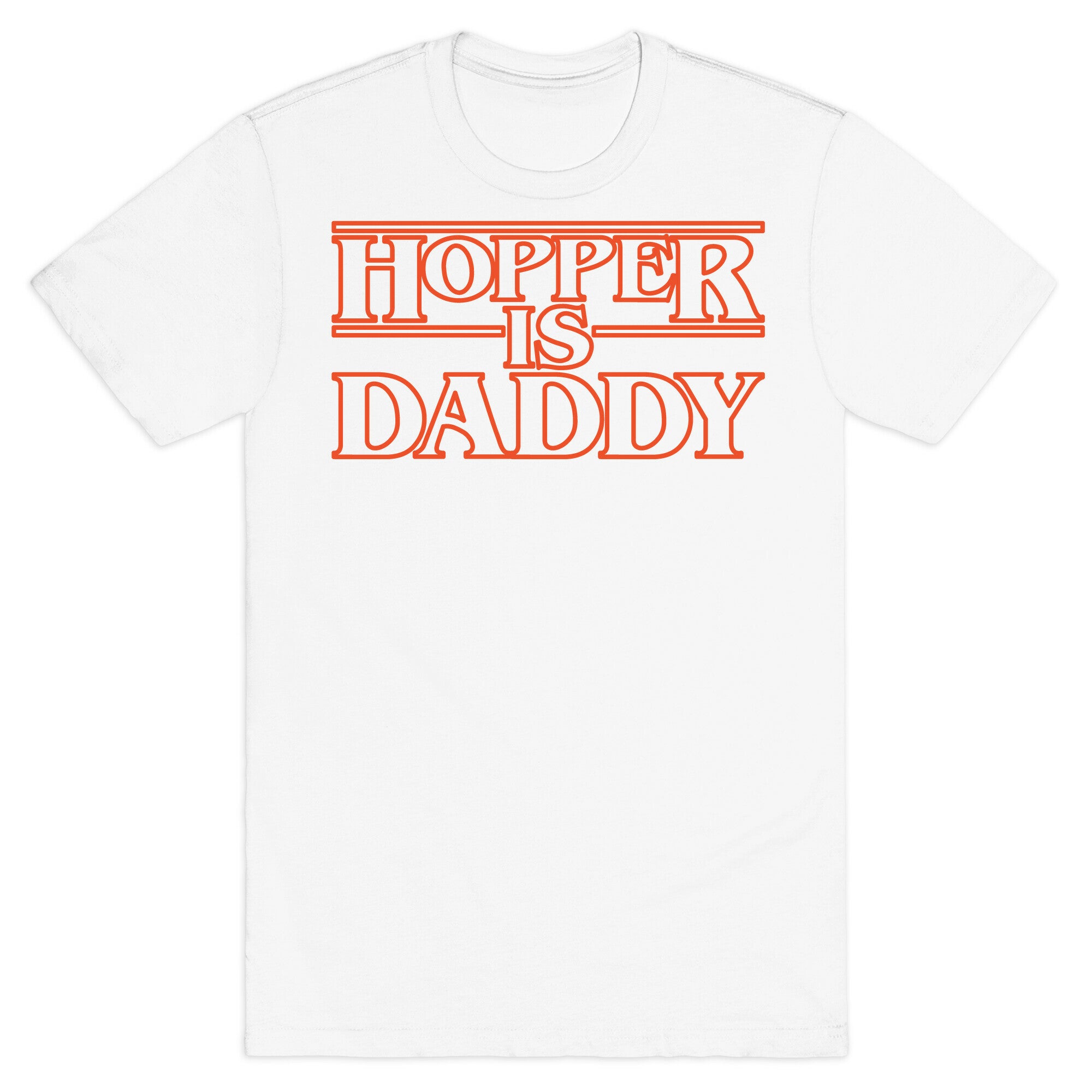 Hopper Is Daddy Parody White Print T-Shirt