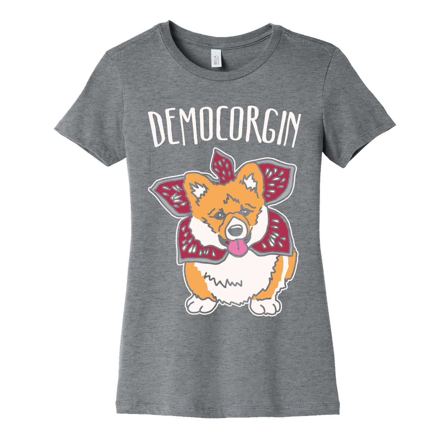 Democorgin Parody White Print Women's Cotton Tee