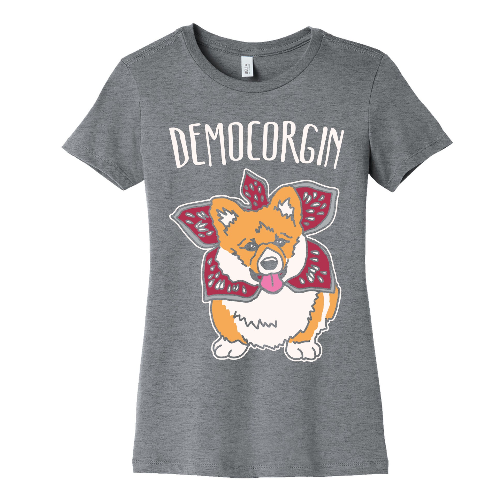 Democorgin Parody White Print Women's Cotton Tee