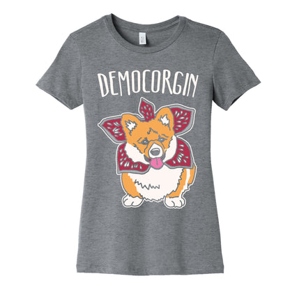 Democorgin Parody White Print Women's Cotton Tee