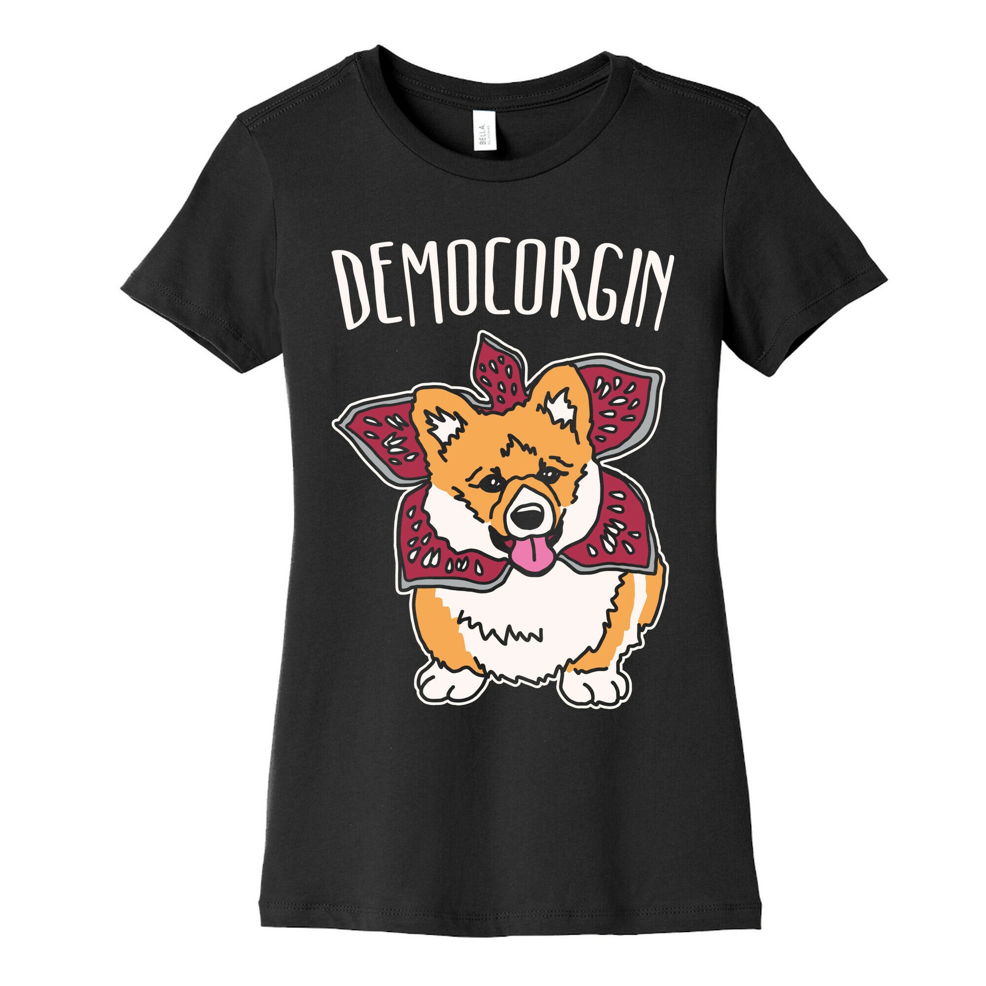 Democorgin Parody White Print Women's Cotton Tee