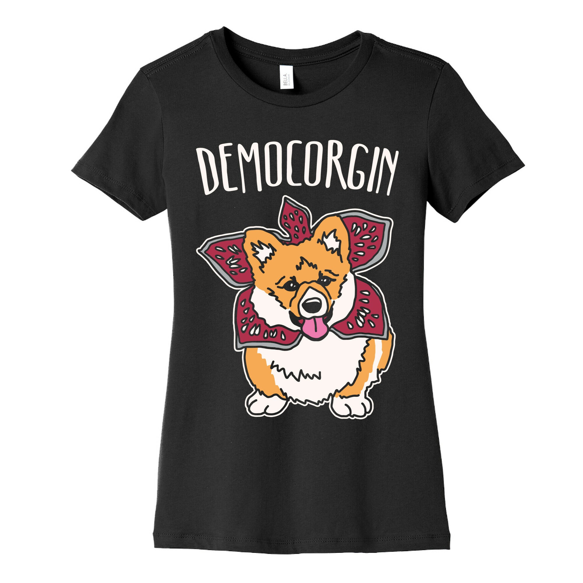 Democorgin Parody White Print Women's Cotton Tee