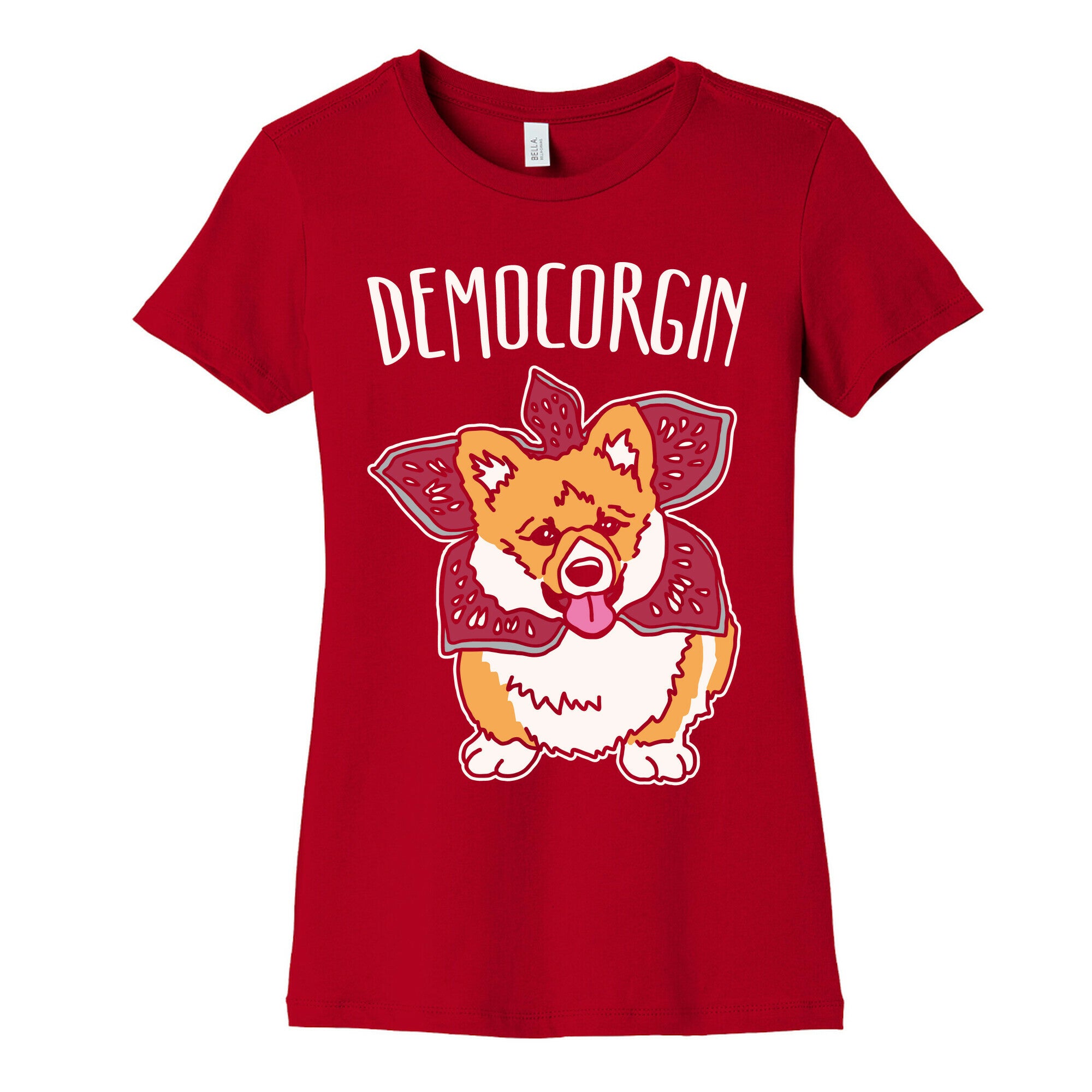 Democorgin Parody White Print Women's Cotton Tee
