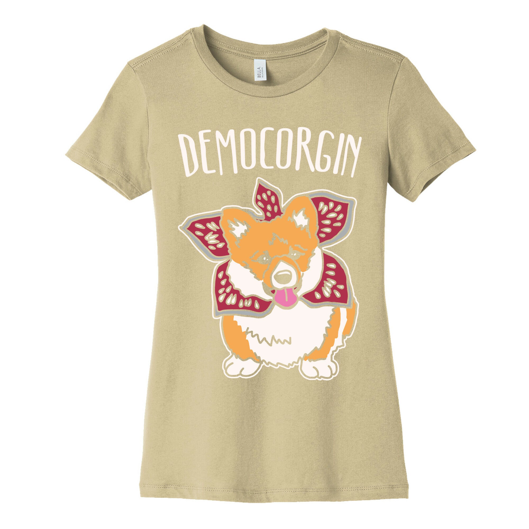 Democorgin Parody White Print Women's Cotton Tee