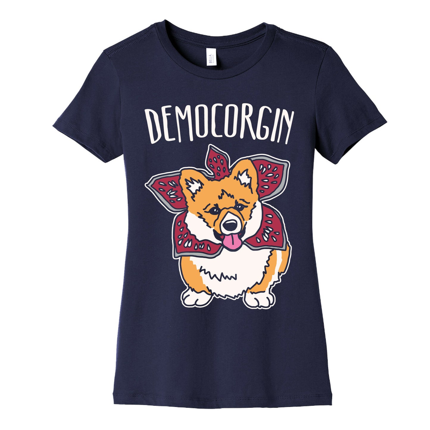Democorgin Parody White Print Women's Cotton Tee
